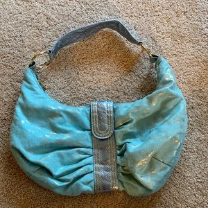 Turquoise Shiny Shoulder Bag